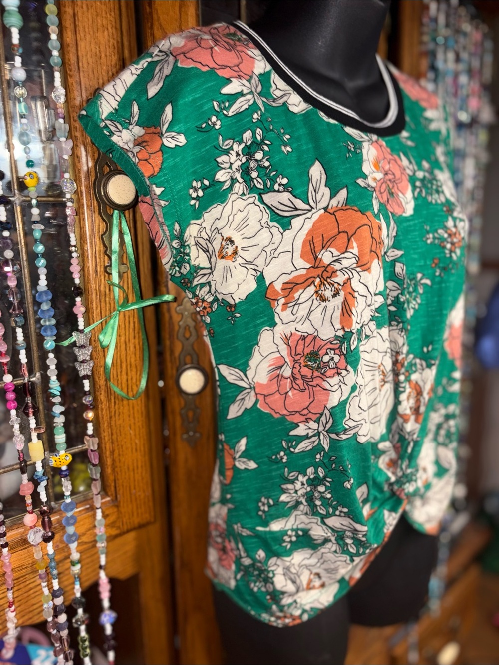 Anthropologie Yardley Green Floral Top small - Picture 4 of 10